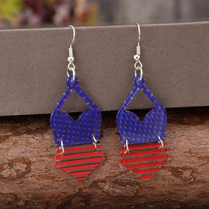 US Flag Pattern Acrylic Earrings-Teresa's Fashionista LLC