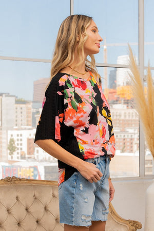 Sew In Love Full Size Floral Round Neck Short Sleeve T-Shirt-Teresa's Fashionista LLC