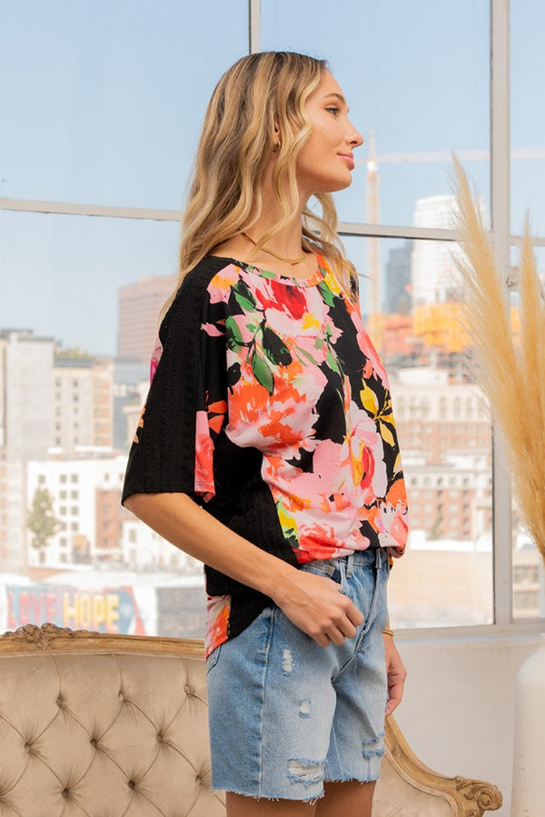 Sew In Love Full Size Floral Round Neck Short Sleeve T-Shirt-Teresa's Fashionista LLC