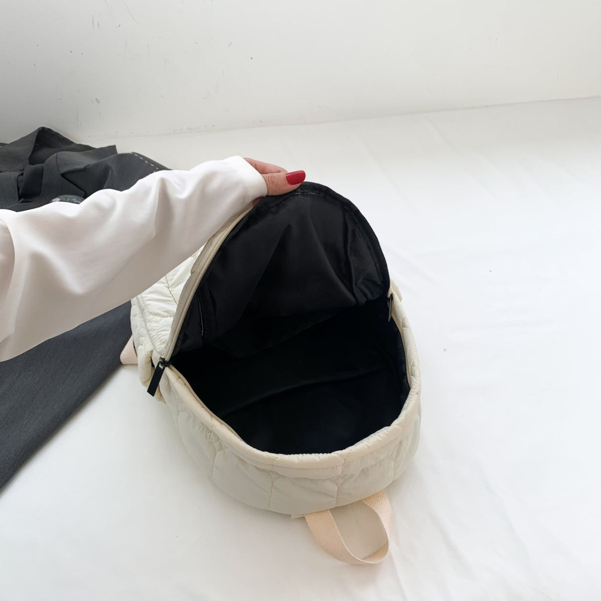Quilted Polyester Backpack Bag-Teresa&#39;s Fashionista LLC