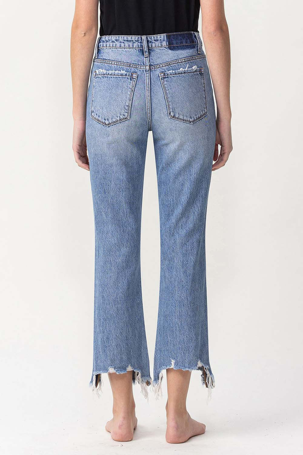 Lovervet High Rise Distressed Straight Jeans - Teresa's Fashionista LLC