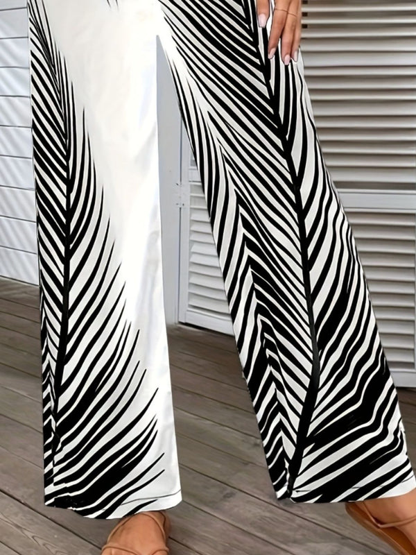 Printed Wide Leg Pants-Teresa's Fashionista LLC
