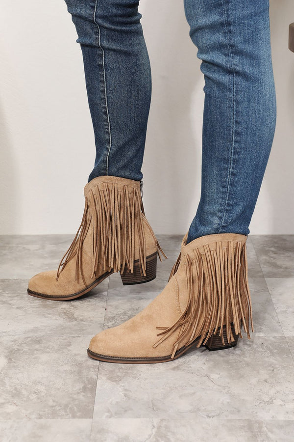 Legend Women's Fringe Cowboy Western Ankle Boots-Teresa's Fashionista LLC