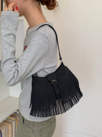 Fringe Embellished Shoulder Bag