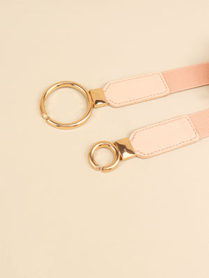 Double Ring Buckle Elastic PU Belt-Teresa's Fashionista LLC
