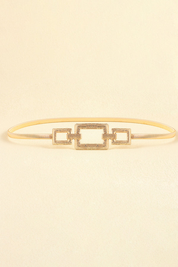 Square Shape Zinc Alloy Buckle Iron Belt-Teresa's Fashionista LLC