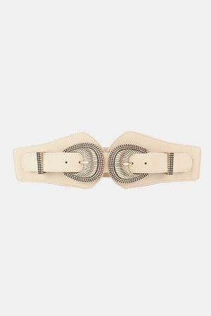 Shell Double Buckle Elastic Wide Belt-Teresa's Fashionista LLC