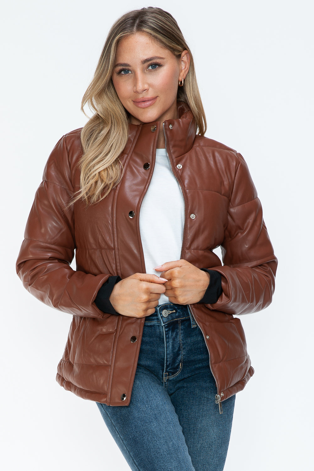 YMI Pocketed Zip Up Turtleneck Puffer Jacket - Teresa's Fashionista LLC