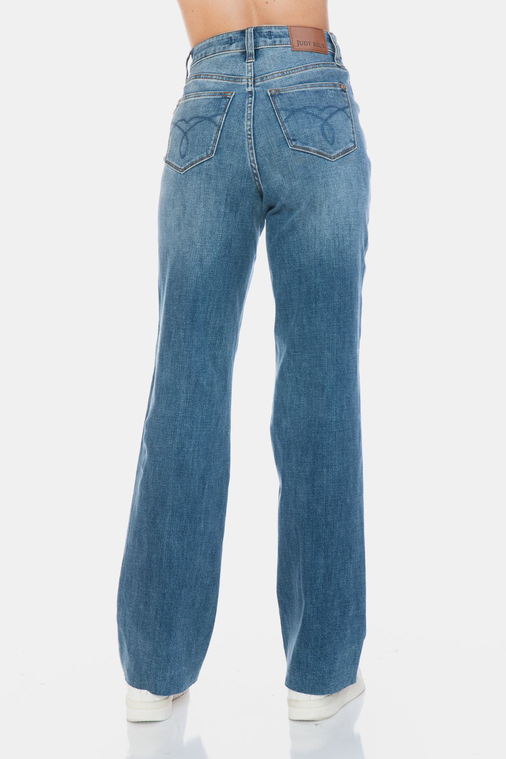 Judy Blue Full Size Tummy Control Cut Raw Hem Straight Jeans - Teresa's Fashionista LLC
