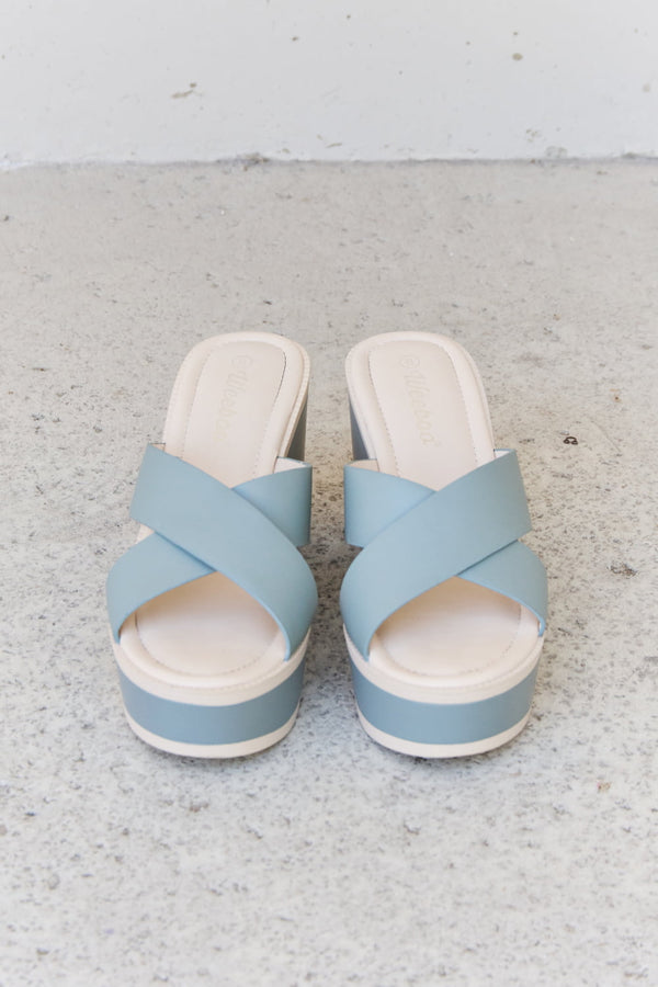 Weeboo Cherish The Moments Contrast Platform Sandals in Misty Blue-Teresa's Fashionista LLC
