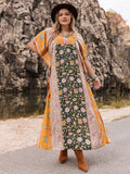 Plus Size Tie Neck Maxi Dress-Teresa's Fashionista LLC