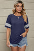 Striped Round Neck Short Sleeve T-Shirt-Teresa's Fashionista LLC