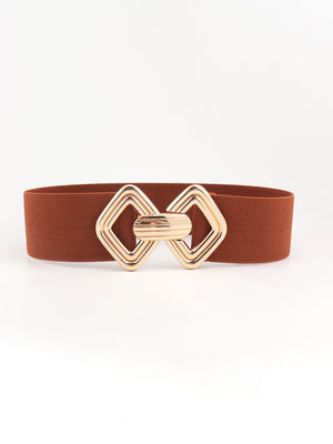 Geometric Buckle Elastic Wide Belt-Teresa's Fashionista LLC