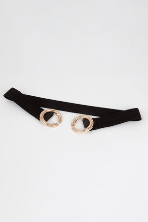 Double Hoop Buckle Elastic Belt-Teresa's Fashionista LLC