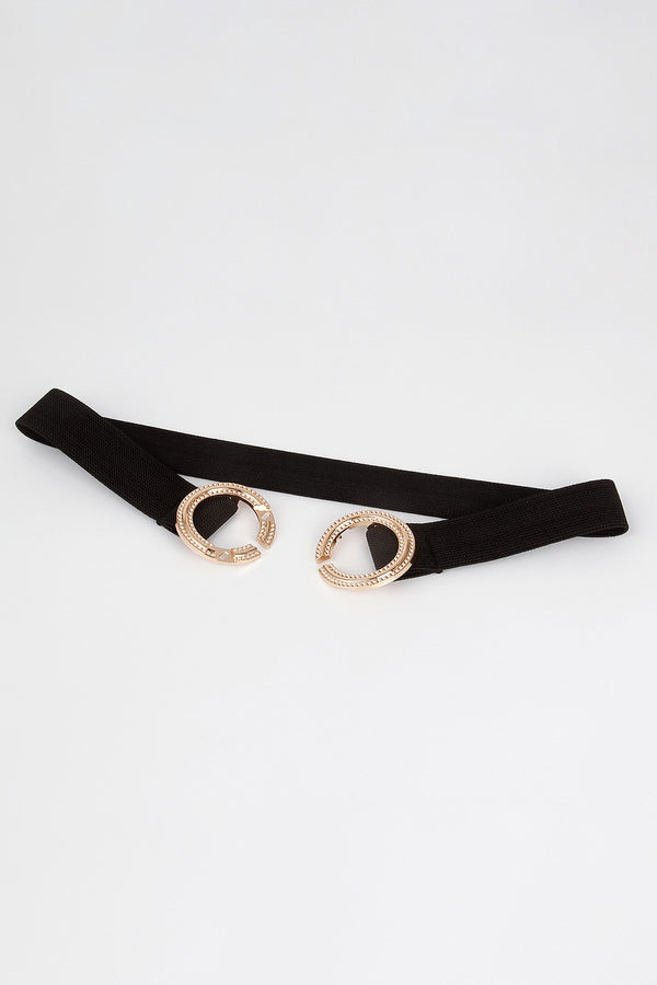 Double Hoop Buckle Elastic Belt-Teresa's Fashionista LLC