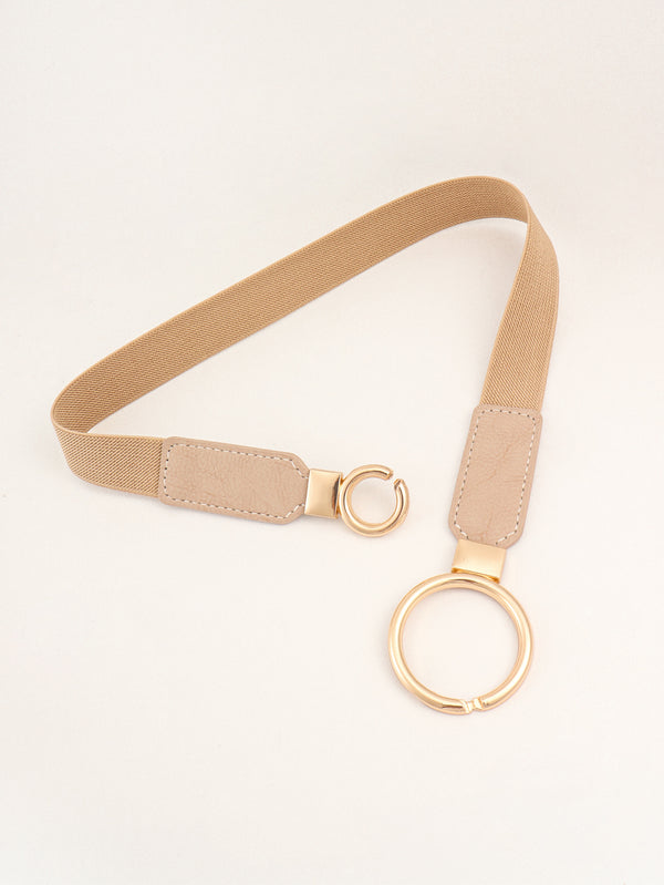 Double Ring Buckle Elastic PU Belt-Teresa's Fashionista LLC