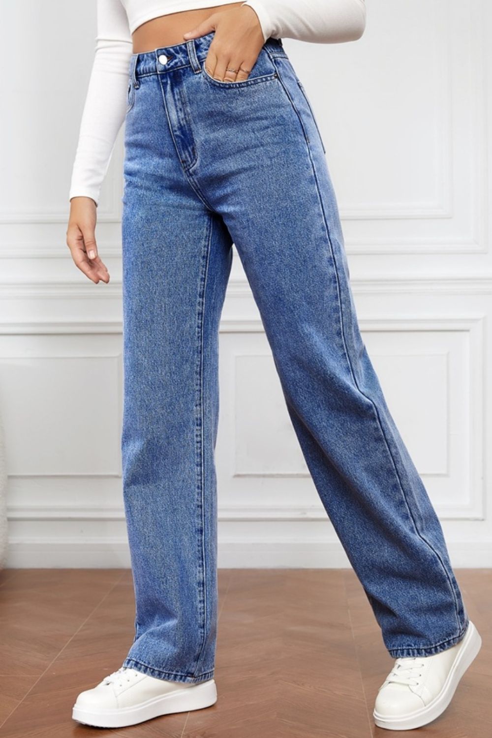 High Waist Straight Jeans - Teresa's Fashionista LLC