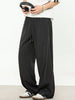 Men's black contrast straight sweatpants with a basic style, featuring a polyester-spandex blend.