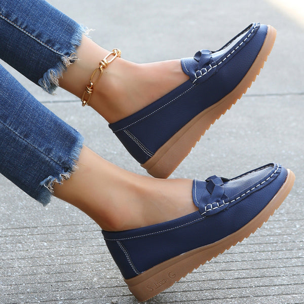 Weave Wedge Heeled Loafers-Teresa's Fashionista LLC