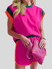 Contrast Round Neck Top and Shorts Set-Teresa's Fashionista LLC