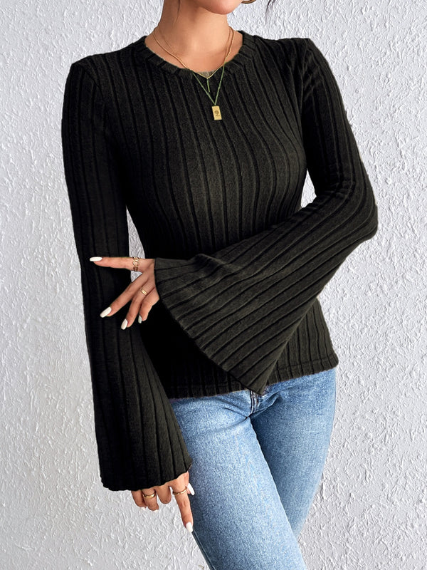 Round Neck Flare Sleeve T-Shirt-Teresa's Fashionista LLC