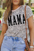MAMA Animal Print Round Neck Short Sleeve T-Shirt-Teresa's Fashionista LLC