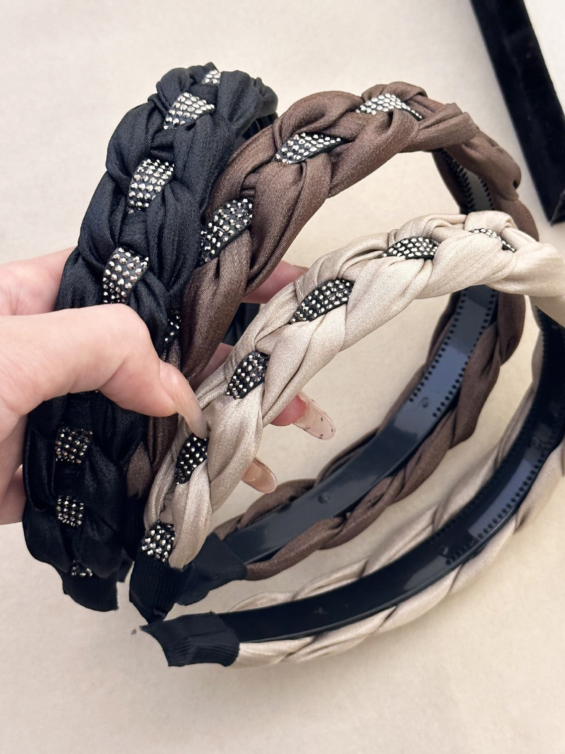 Rhinestone Braided Wide Headband - Teresa's Fashionista LLC