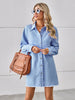 Raw Hem Button Up Denim Dress-Teresa's Fashionista LLC