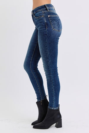 Judy Blue Full Size Mid-Rise Waist Skinny Jeans with Pockets - Teresa's Fashionista LLC
