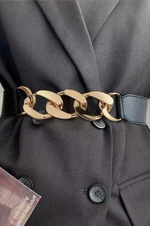 Chain Detail Elastic Belt-Teresa's Fashionista LLC