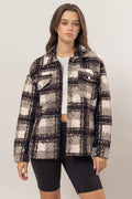HYFVE Plaid Button Up Boucle Jacket - Teresa's Fashionista LLC