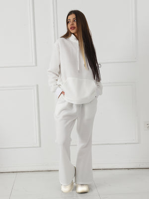 Women's Fashionable Casual Solid Color Long Sleeved Sweatshirt Set - Teresa's Fashionista LLC