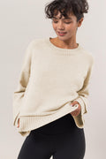 HYFVE Round Neck Dropped Shoulder Ribbed Sweater - Teresa's Fashionista LLC