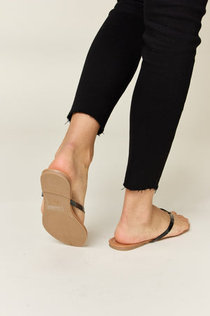 WILD DIVA PU Leather Open Toe Sandals-Teresa's Fashionista LLC