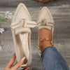 Bow Contrast Trim Point Toe Loafers-Teresa's Fashionista LLC