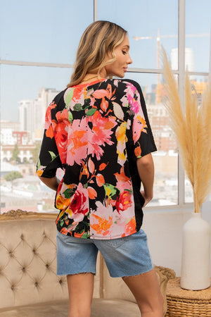 Sew In Love Full Size Floral Round Neck Short Sleeve T-Shirt-Teresa's Fashionista LLC