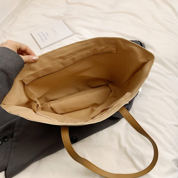 Contrast Straw Braided Handbag-Teresa's Fashionista LLC