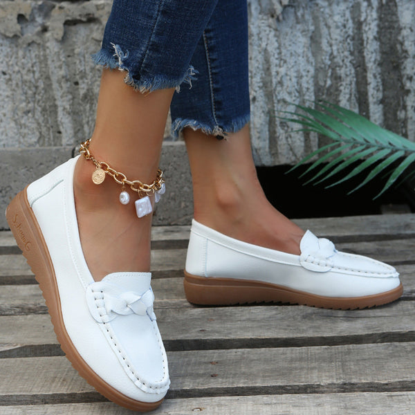 Weave Wedge Heeled Loafers-Teresa's Fashionista LLC