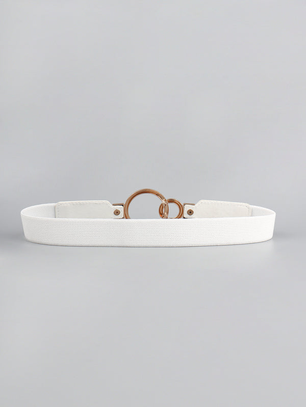 Double Ring Buckle Elastic PU Belt-Teresa's Fashionista LLC