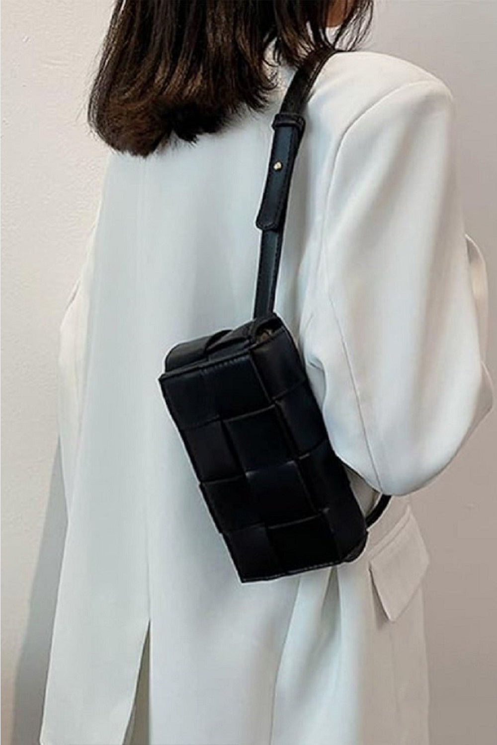 Zenana Vegan Leather Woven Crossbody Bag-Teresa's Fashionista LLC