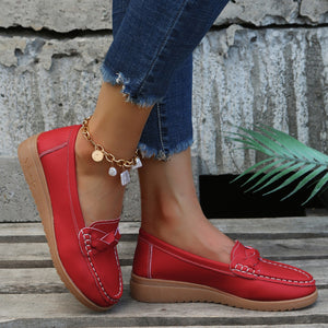 Weave Wedge Heeled Loafers-Teresa's Fashionista LLC