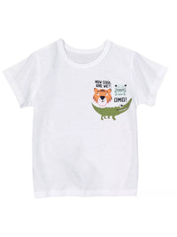 Children's Cartoon Animal Graphic Round Neck T-Shirt