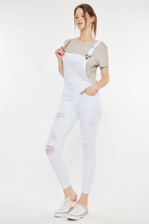 Kancan Distressed Skinny Denim Overalls - Teresa's Fashionista LLC