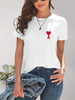 Heart Round Neck Short Sleeve T-Shirt-Teresa's Fashionista LLC