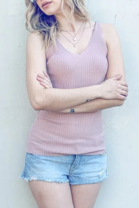 And The Why Ribbed Knit Slim Tank