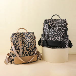 Leopard PU Leather Backpack Bag-Teresa's Fashionista LLC