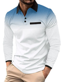 Men's Full Size Collared Neck Long Sleeve Polo Plus Size