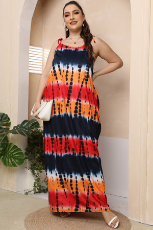 Plus Size Tie-Shoulder Maxi Dress-Teresa's Fashionista LLC
