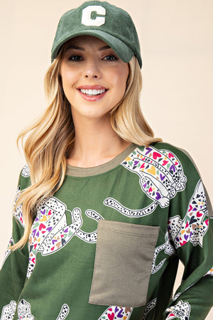 Celeste Full Size Animal Print Contrast Round Neck T-Shirt - Teresa's Fashionista LLC
