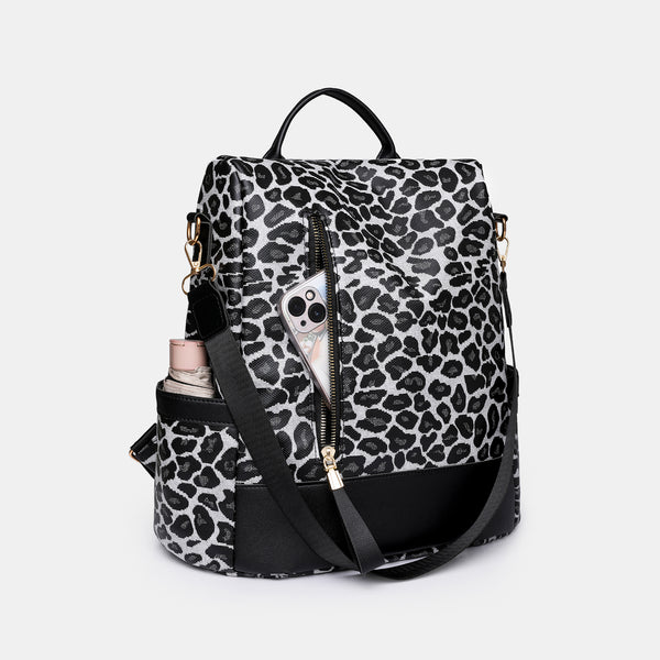 Leopard PU Leather Backpack Bag-Teresa's Fashionista LLC